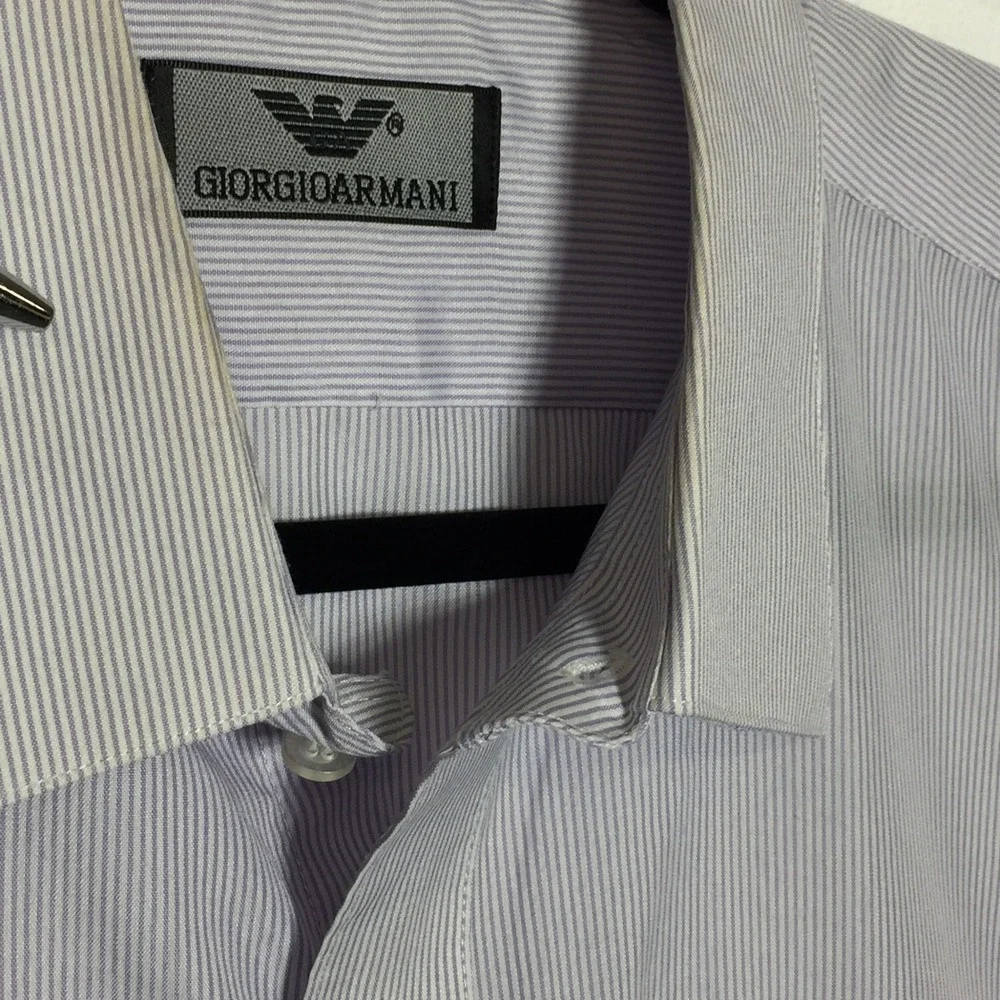 Giorgio Armani Men's Striped Short Sleeve‎ Button Up Casual Shirt **See, Read**